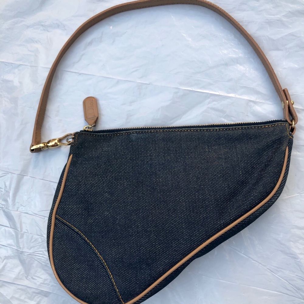 Christian Dior Denim Mini Saddle Bag